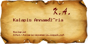 Kalapis Annamária névjegykártya