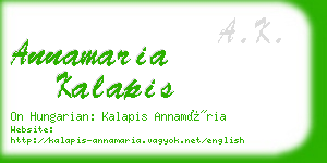 annamaria kalapis business card